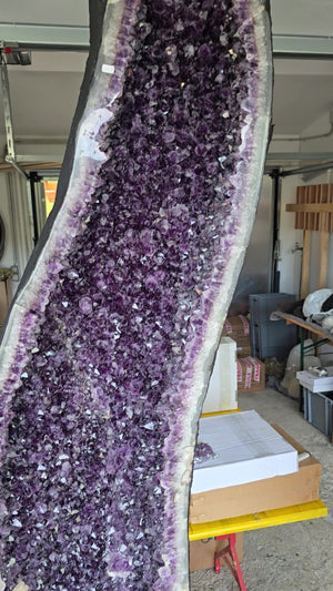 Amethyst Drusen - Geode Paar sehr intensive, dunkle Farbe! (AA-Qualität) – Nr. 185/186