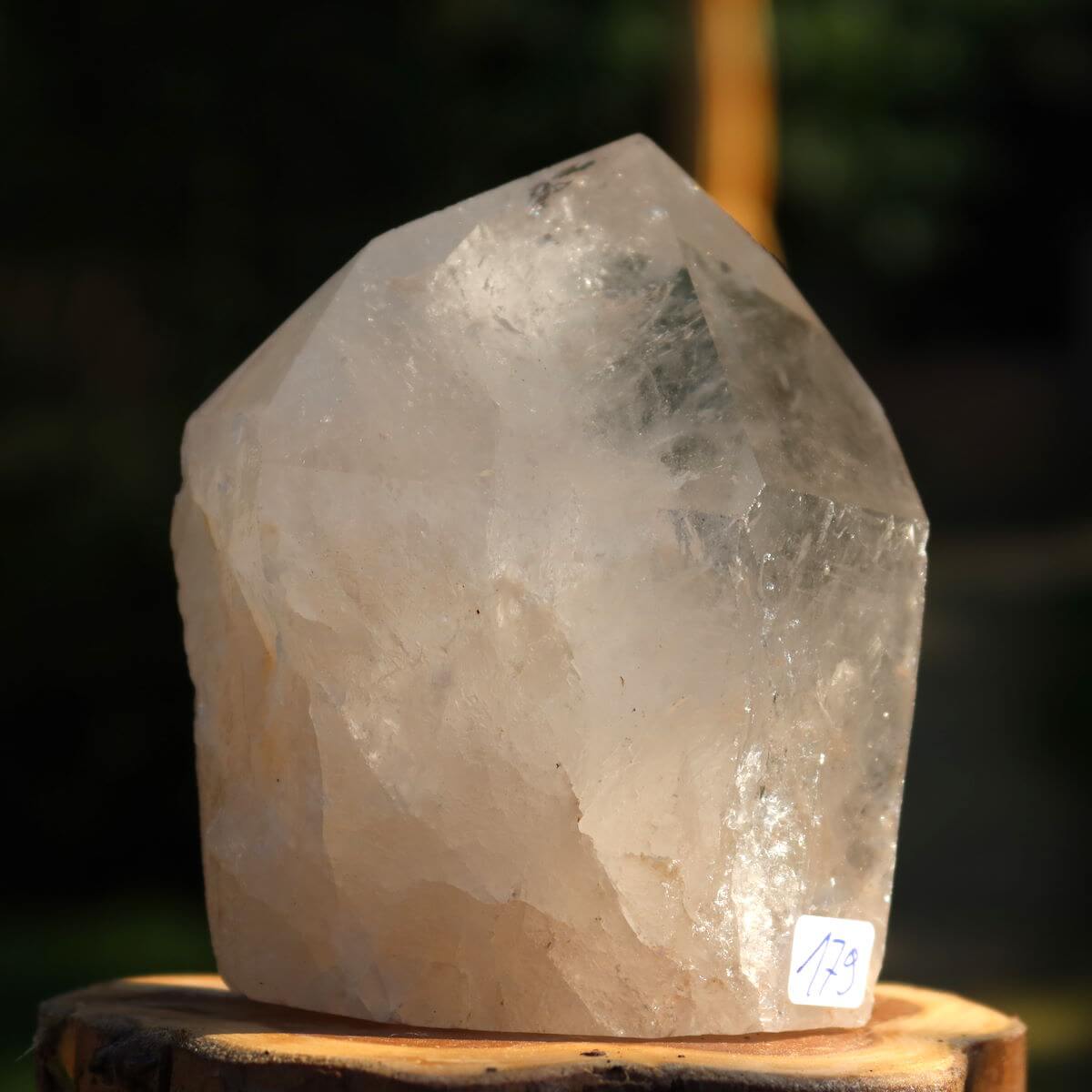 Polished Clear Quartz Crystal for Clarity and Meditation, 8x7 cm, Unique Piece from Brazil, Natural Luster and Faceted Surfaces