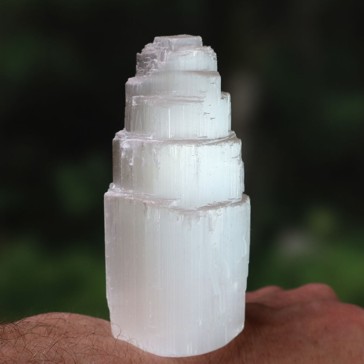Natürlicher Selenit Kristall Turm 10cm (Marienglas, Gips) - Ein Lichtbringer und Schutzstein