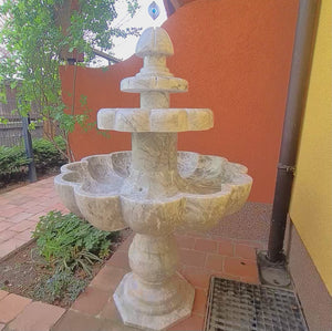 Massiver Marmor Brunnen - 100%  Naturstein - handgearbeitet Nr.2